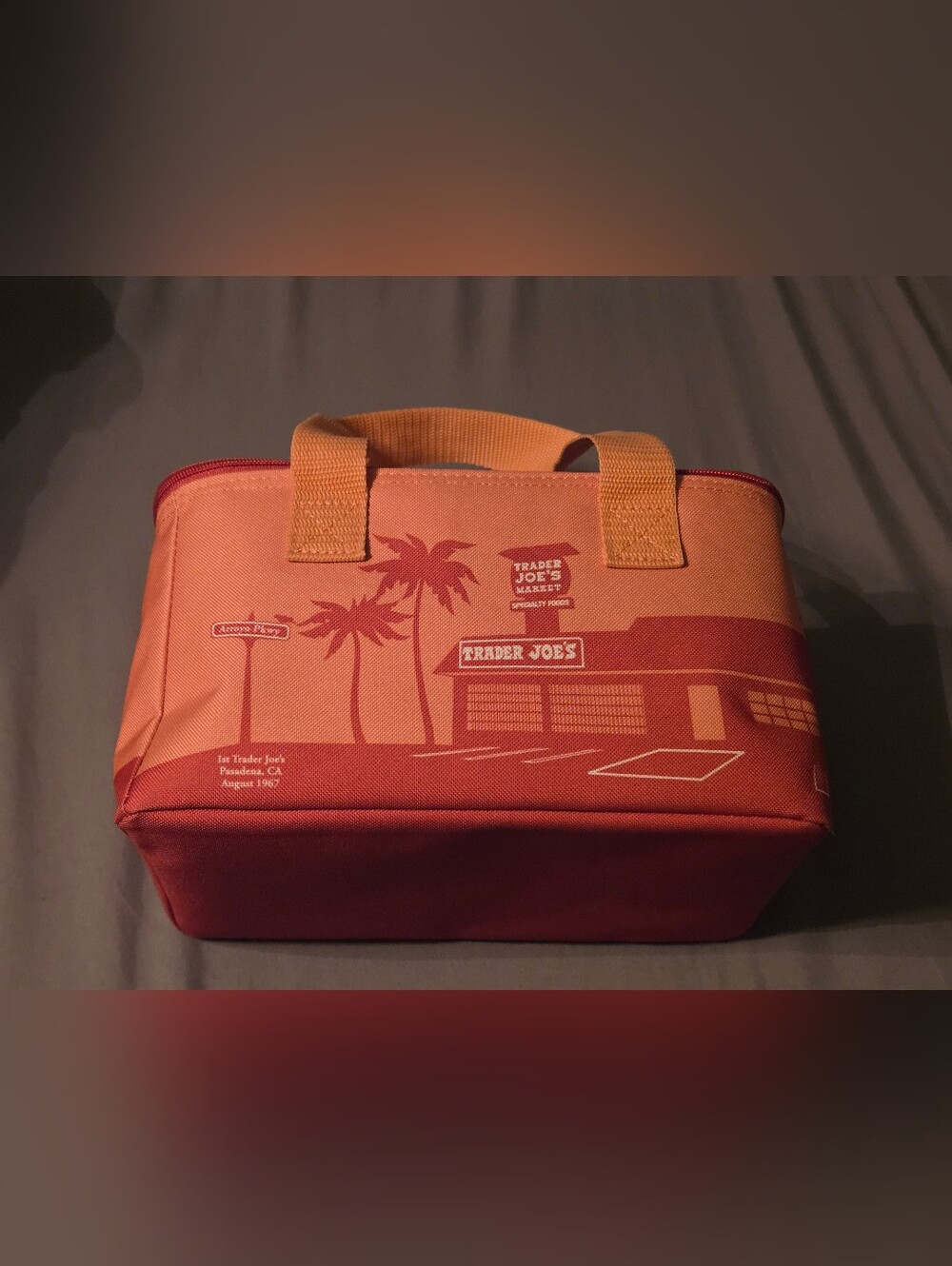 Trader Joe's Peach Colored Insulated Mini Lunch Bag -NWOT